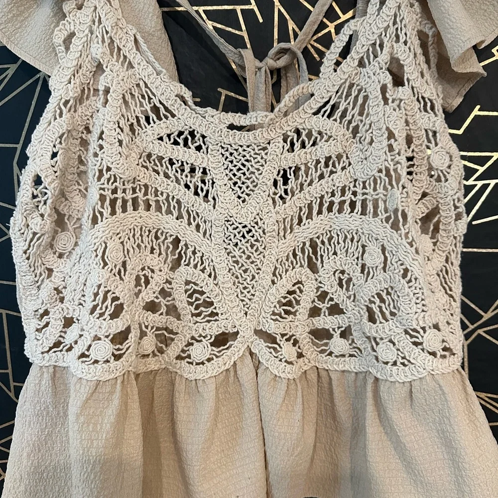 Ruffled Crochet Top - Picture 3 of 3